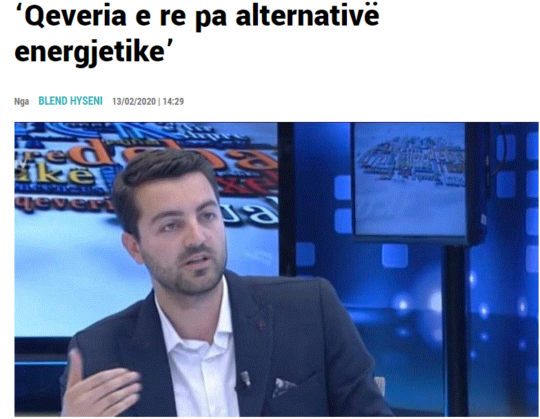 Blend Hyseni - “Qeveria e re pa alternativë energjetike” 