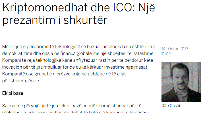  Kriptomonedhat dhe ICO: Një prezantim i shkurtër-Dite Gashi