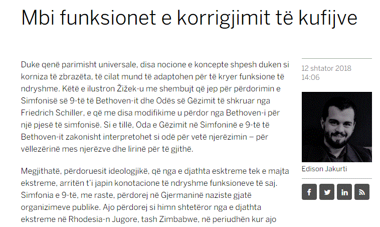 Edison Jakurti - “Mbi funksionet e korrigjimit të kufijve”